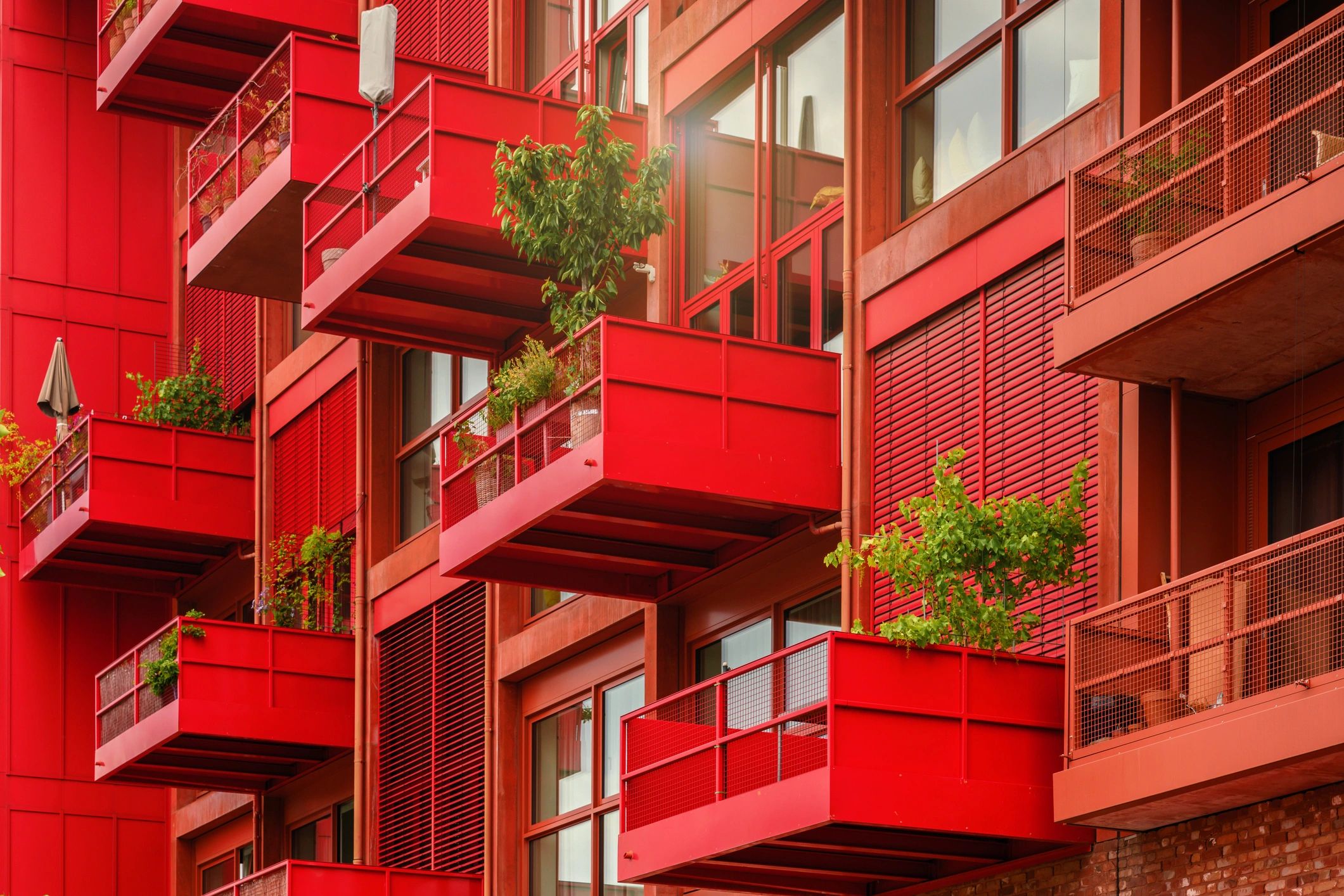Green building facade representing sustainable materials